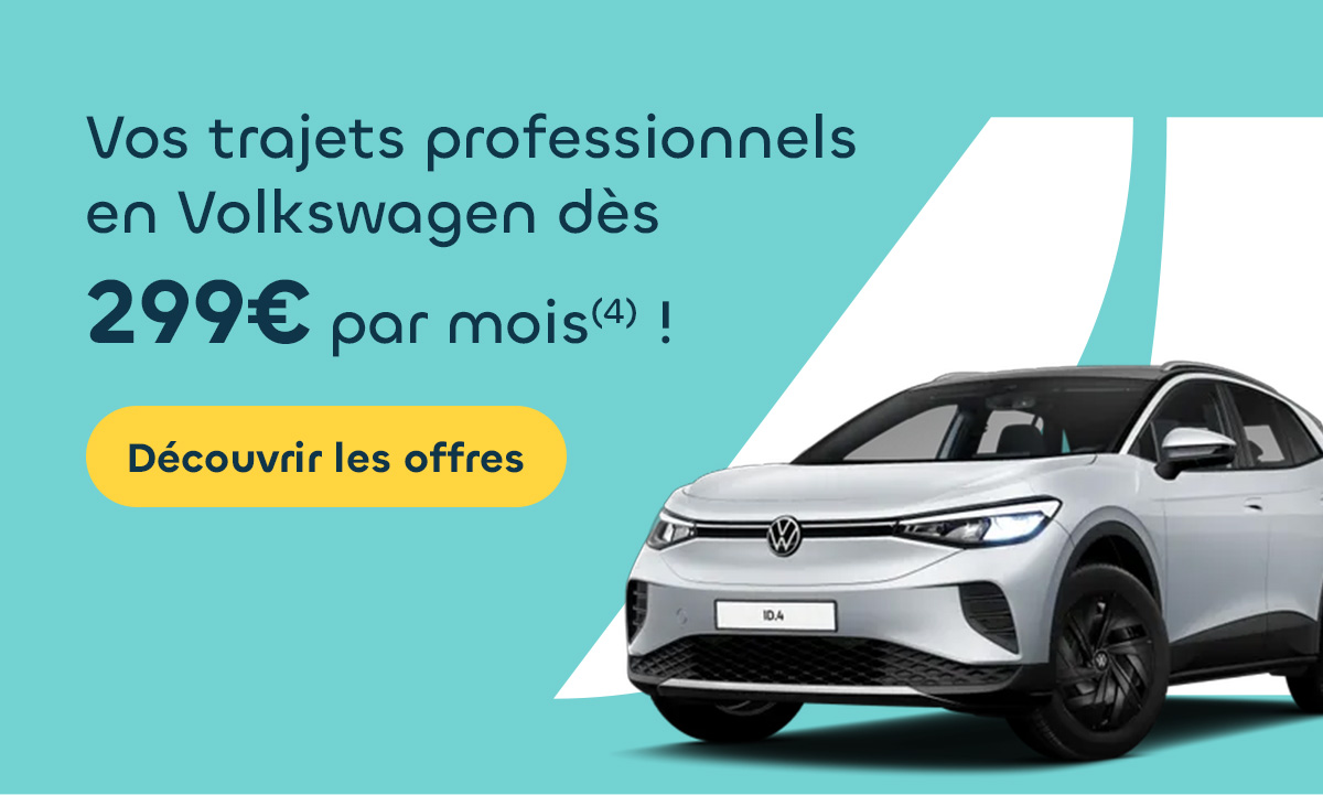 Vos trajets professionnels en Volkswagen dès 299€ par mois !